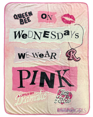 Mean Girls Blanket We Wear Pink On Wednesdays Throw 45" X 60"