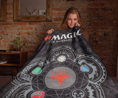 Magic The Gathering Ability Emblem Crest Plush Fleece Throw Blanket 46" x 60"