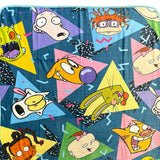 Nickelodeon Blanket 90's Inspired All-Over Character Design Plush Fleece Throw