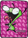 Invader Zim GIR Evil Laugh Fleece Throw Blanket 46" X 60"