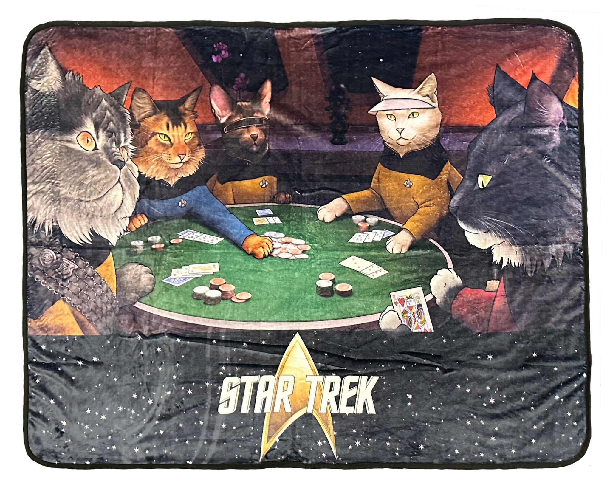 Star Trek Blanket Next Generation Cats Starfleet TNG Throw 45" X 60"