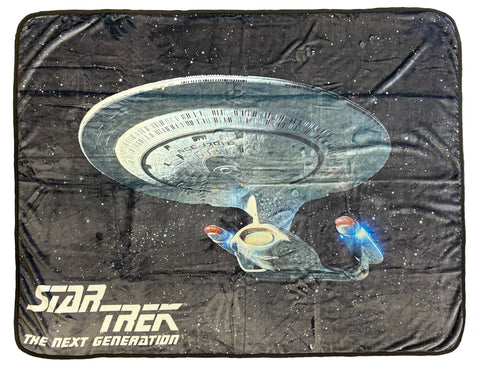 Star Trek Blanket The Next Generation USS Enterprise Fleece Throw 45" X 60"