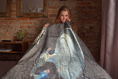 Star Trek Blanket The Next Generation USS Enterprise Fleece Throw 45" X 60"