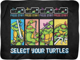 TMNT Select Your Turtles Pixel Design Soft Plush Fleece Throw Blanket 46" x 60"