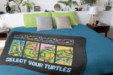 TMNT Select Your Turtles Pixel Design Soft Plush Fleece Throw Blanket 46" x 60"