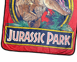 Jurassic Park Throw Blanket I Survived T-Rex Fleece Blanket With Button 45" x 60"