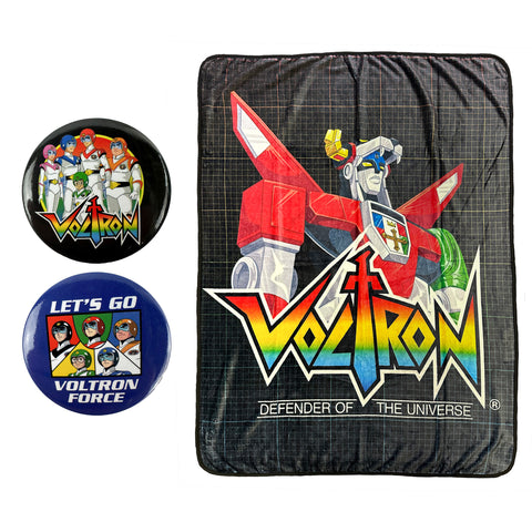 Voltron Throw Blanket Defender Of The Universe Retro Blank With Buttons 45" x 60"