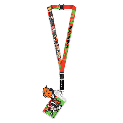 Chainsaw Man Keychain Manga Anime ID Badge Holder Lanyard w/ Rubber Pendant