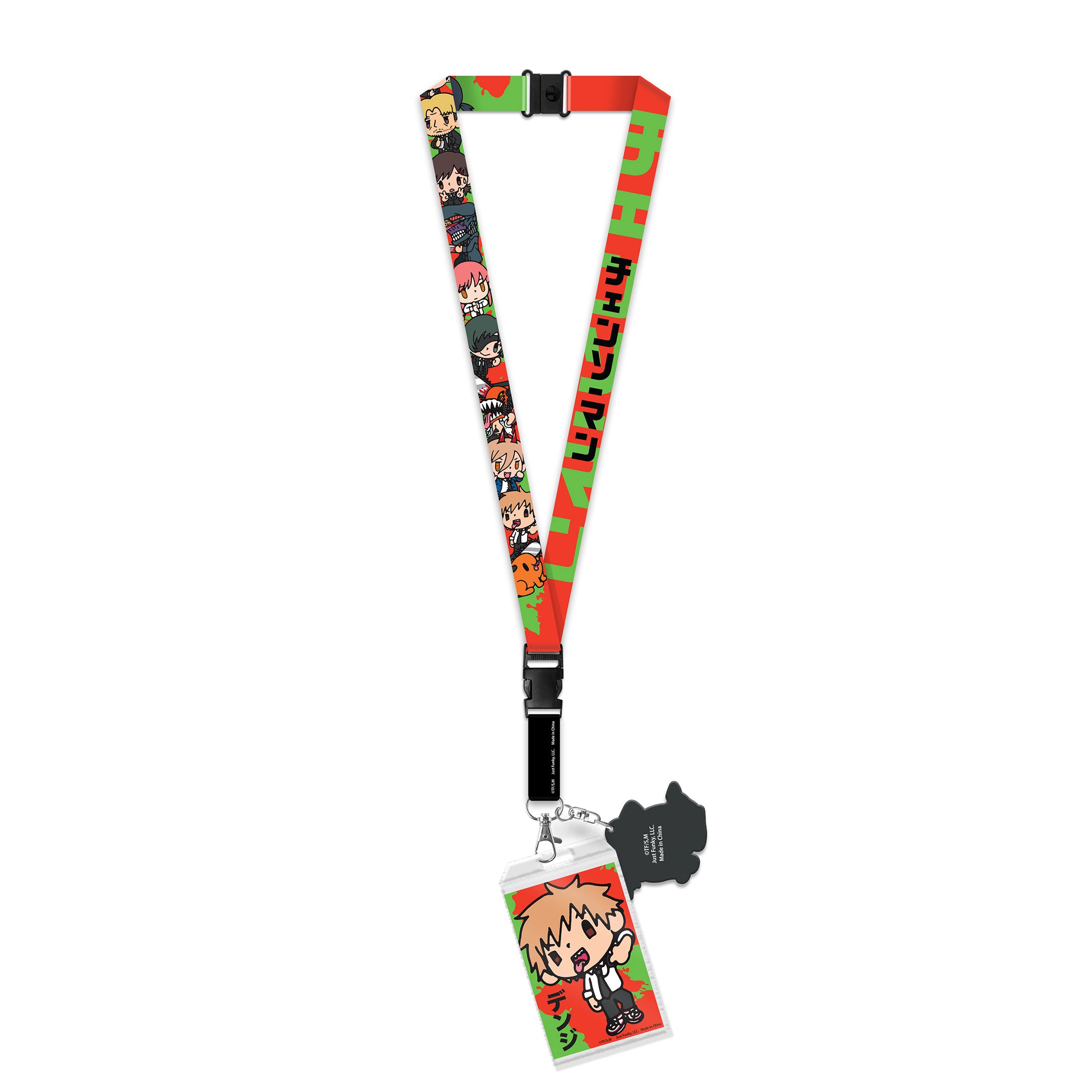 Chainsaw Man Keychain Manga Anime ID Badge Holder Lanyard w/ Rubber Pendant