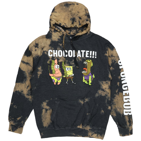 SpongeBob SquarePants Hoodie CHOCOLATE! Tie Dye Pullover Hoodie for Men (M)