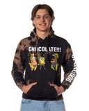 SpongeBob SquarePants Hoodie CHOCOLATE! Tie Dye Pullover Hoodie for Men