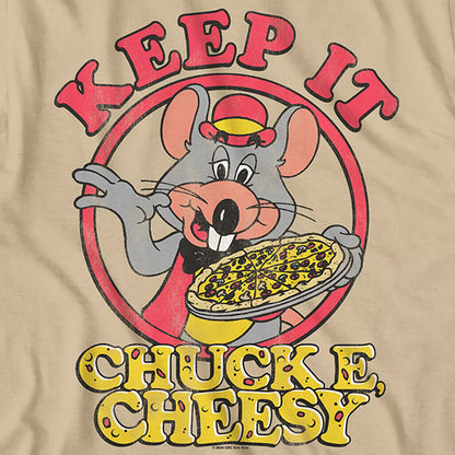 Chuck E Cheese T-Shirt Men's Keep It Cheesy Character Logo Design Tee
