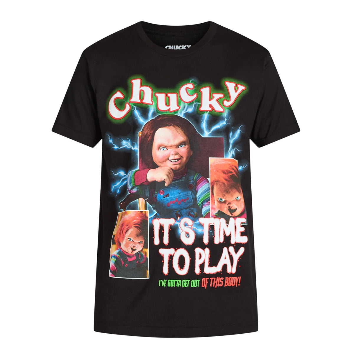 Chucky T-Shirt Men's It's Time To Play Short Sleeve Graphic Print Top