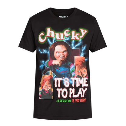 Chucky T-Shirt Men's It's Time To Play Short Sleeve Graphic Print Top