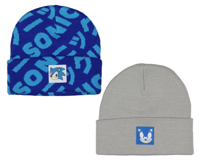 Sonic The Hedgehog 2-Pack Knit Cuffed Cold Weather Novelty Beanies Hat OSFM