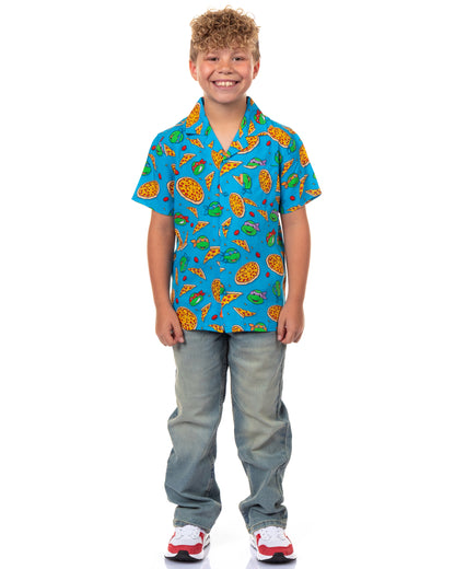 Teenage Mutant Ninja Turtles Hawaiian Shirt Boys' Pizza Woven Button Up Top