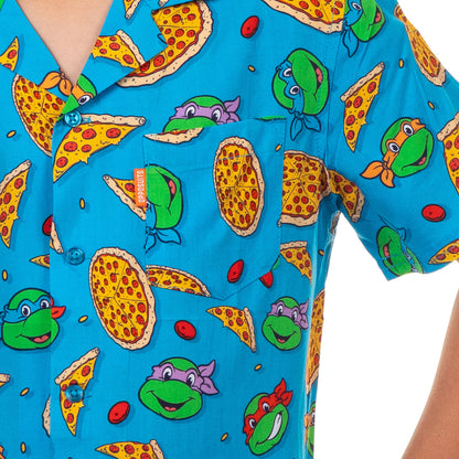 Teenage Mutant Ninja Turtles Hawaiian Shirt Boys' Pizza Woven Button Up Top