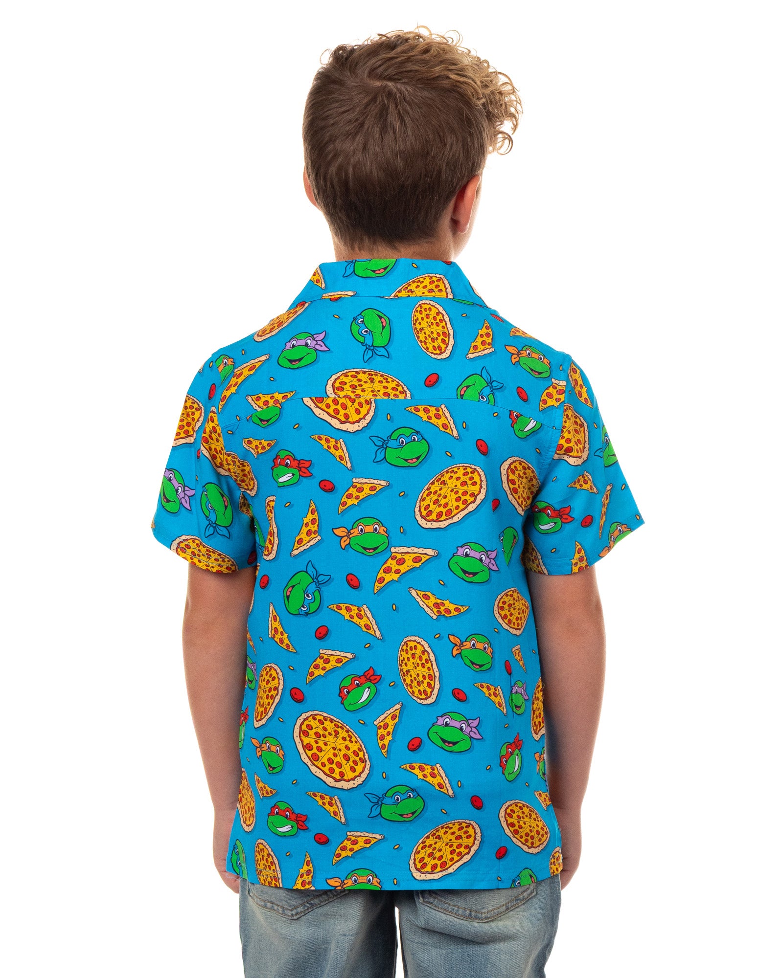 Teenage Mutant Ninja Turtles Hawaiian Shirt Boys' Pizza Woven Button Up Top