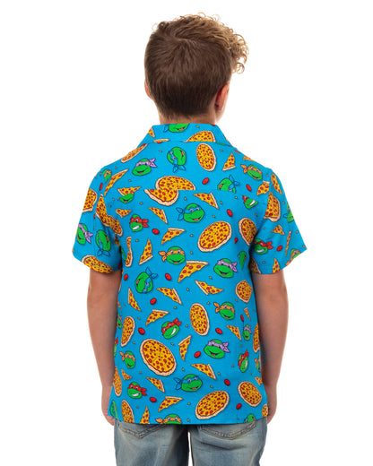 Teenage Mutant Ninja Turtles Hawaiian Shirt Boys' Pizza Woven Button Up Top