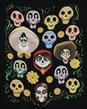 Disney Women's Coco Sugar Skull Calaveras Montage T-Shirt