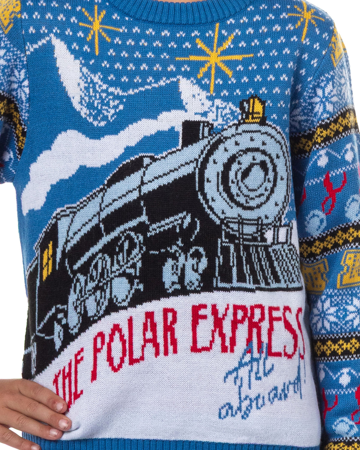 Polar Express Ugly Sweater Kids All Aboard Fair Isle Knit Holiday Pullover