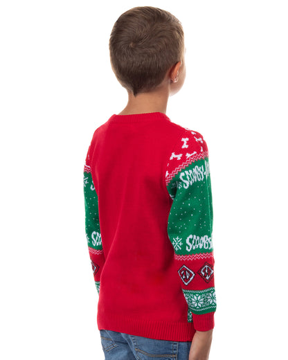 Scooby-Doo Ugly Sweater Tangled Lights Kids Knit Holiday Pullover