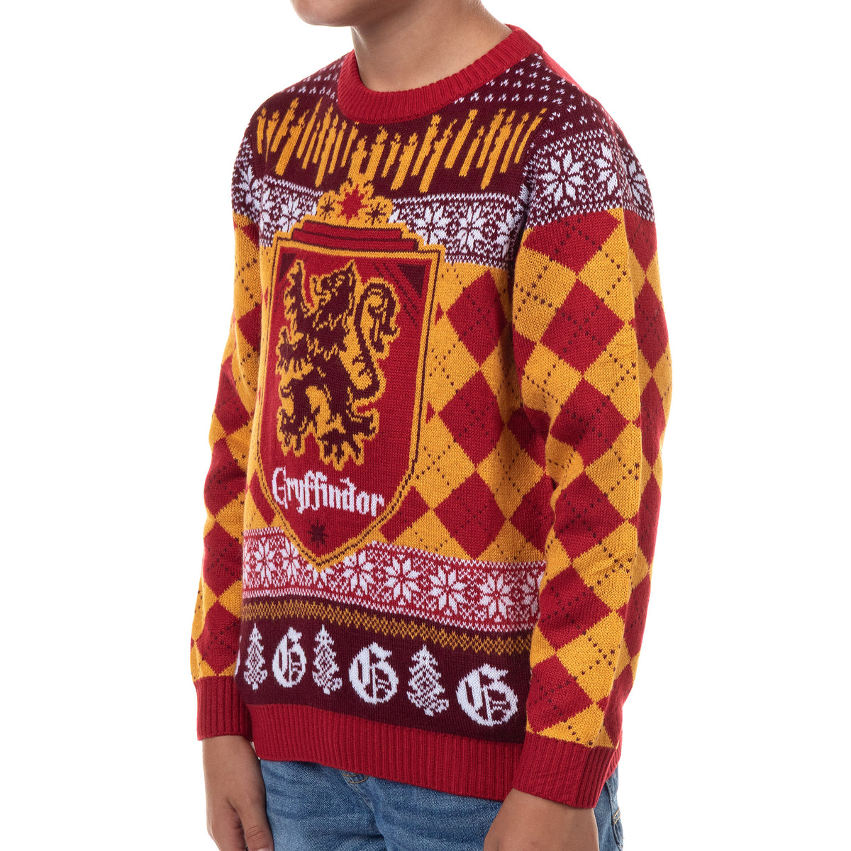 Harry Potter Ugly Sweater Kids House Crest Knit Christmas Pullover