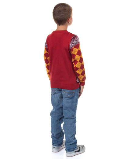 Harry Potter Ugly Sweater Kids House Crest Knit Christmas Pullover