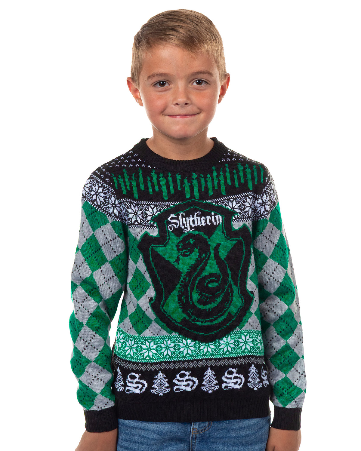 Harry Potter Ugly Sweater Kids House Crest Knit Christmas Pullover