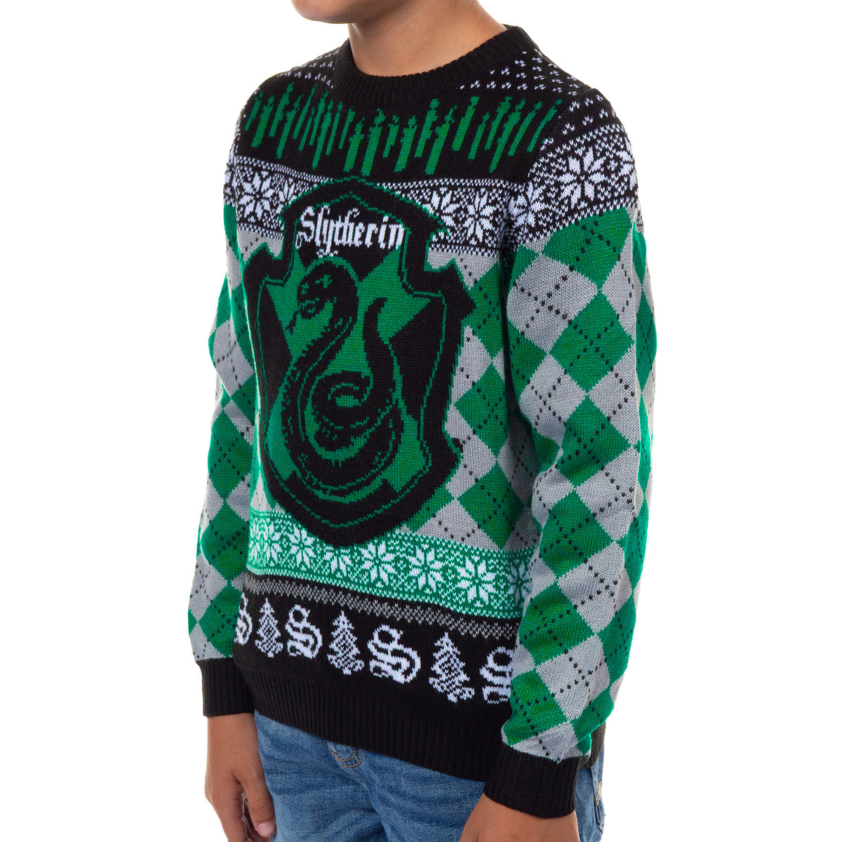 Harry Potter Ugly Sweater Kids House Crest Knit Christmas Pullover