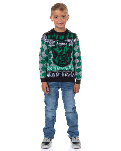 Harry Potter Ugly Sweater Kids House Crest Knit Christmas Pullover
