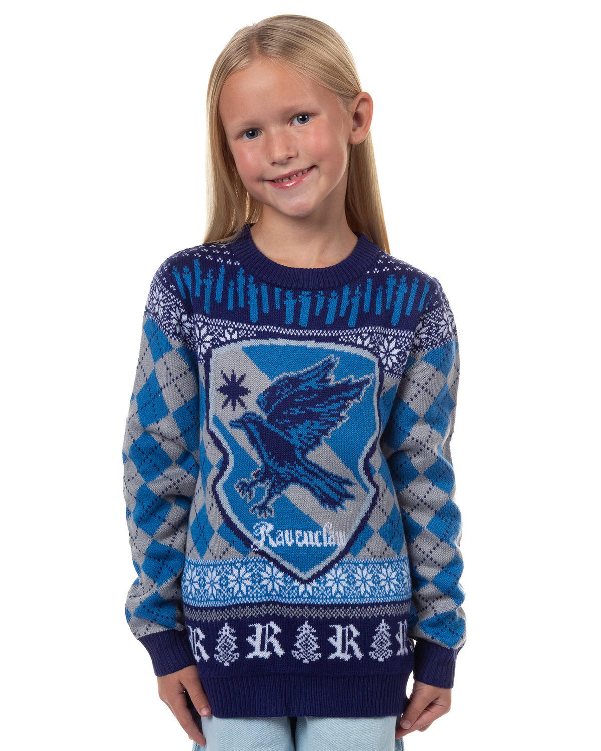 Harry Potter Ugly Sweater Kids House Crest Knit Christmas Pullover