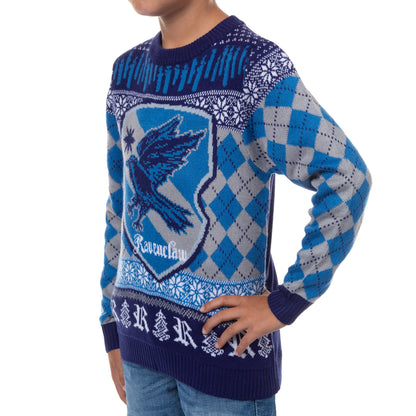 Harry Potter Ugly Sweater Kids House Crest Knit Christmas Pullover