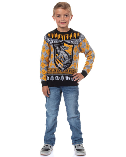 Harry Potter Ugly Sweater Kids House Crest Knit Christmas Pullover