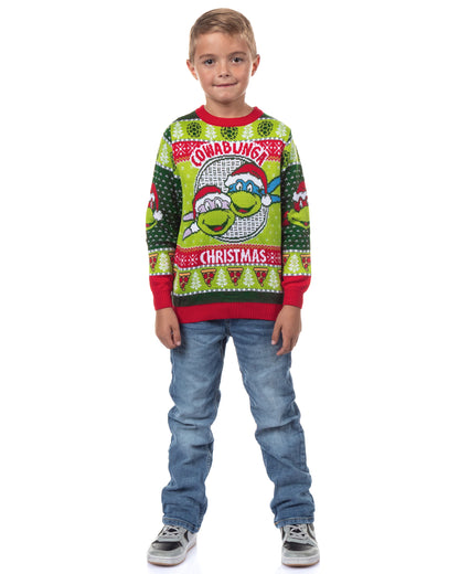 Teenage Mutant Ninja Turtles Ugly Sweater Kids Cowabunga Christmas Pullover