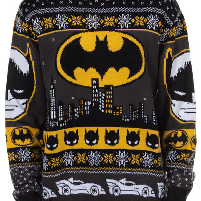 Batman Ugly Sweater Adult Bat Signal Holiday Knit Pullover