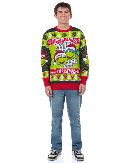 Teenage Mutant Ninja Turtles Ugly Sweater Adult Cowabunga Christmas Pullover