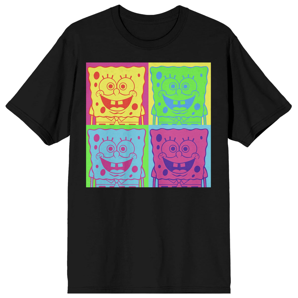 SpongeBob Squarepants T-Shirt Men's Color Block Grid Character Design Tee
