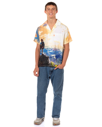 Nintendo The Legend of Zelda Hawaiian Shirt Breath Of The Wild Button Up