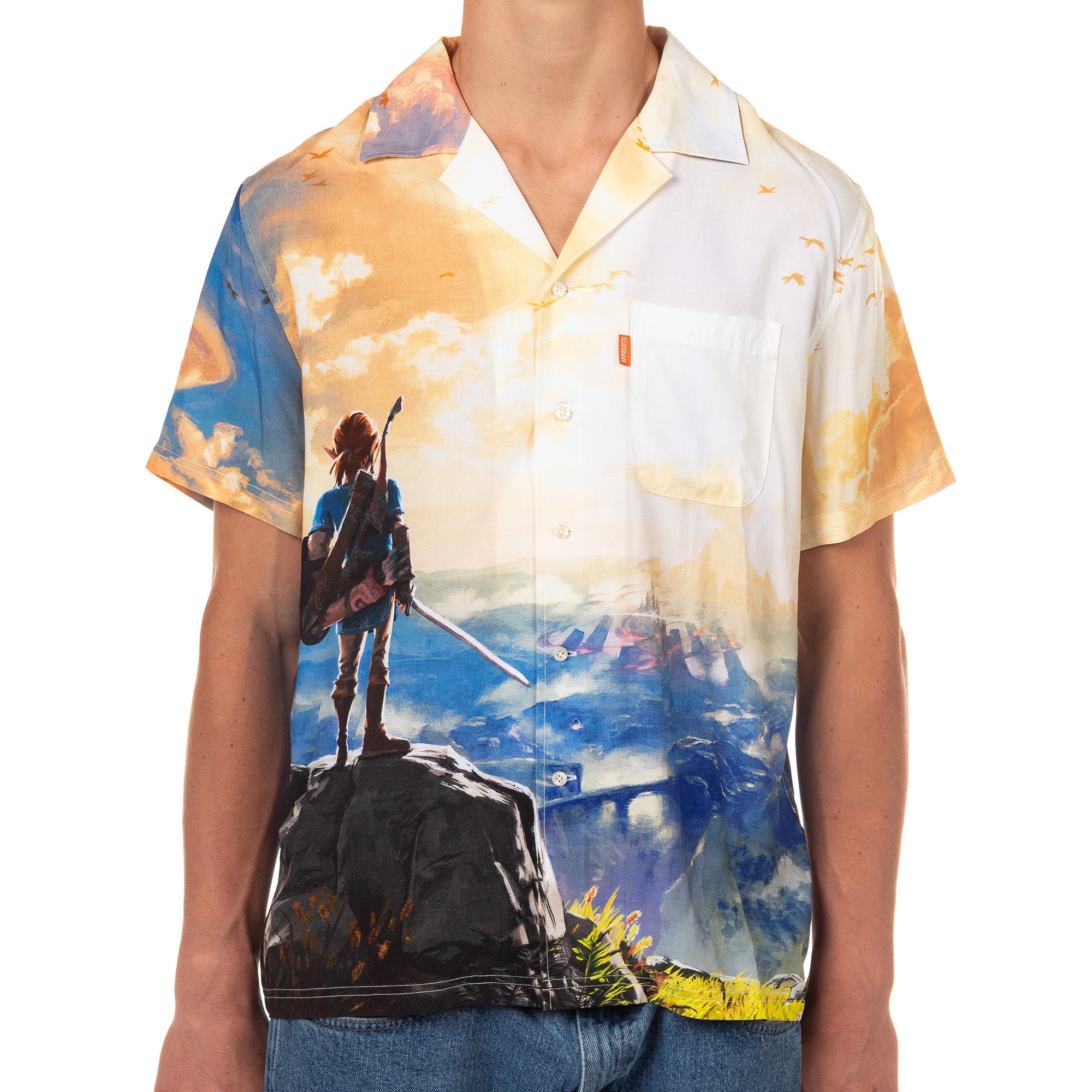 Nintendo The Legend of Zelda Hawaiian Shirt Breath Of The Wild Button Up