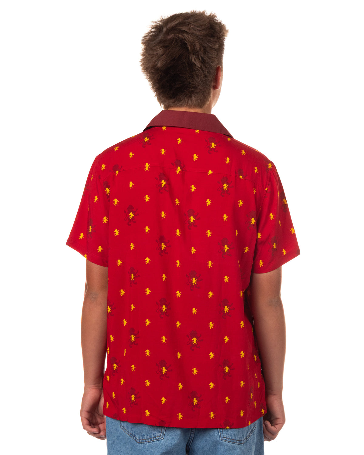 Harry Potter Hawaiian Shirt Men's Gryffindor Button Up Woven Top