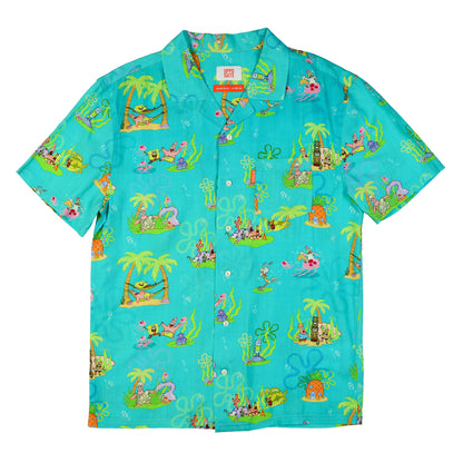 SpongeBob SquarePants Hawaiian Shirt Chill'n Boy's Woven Button Up Top