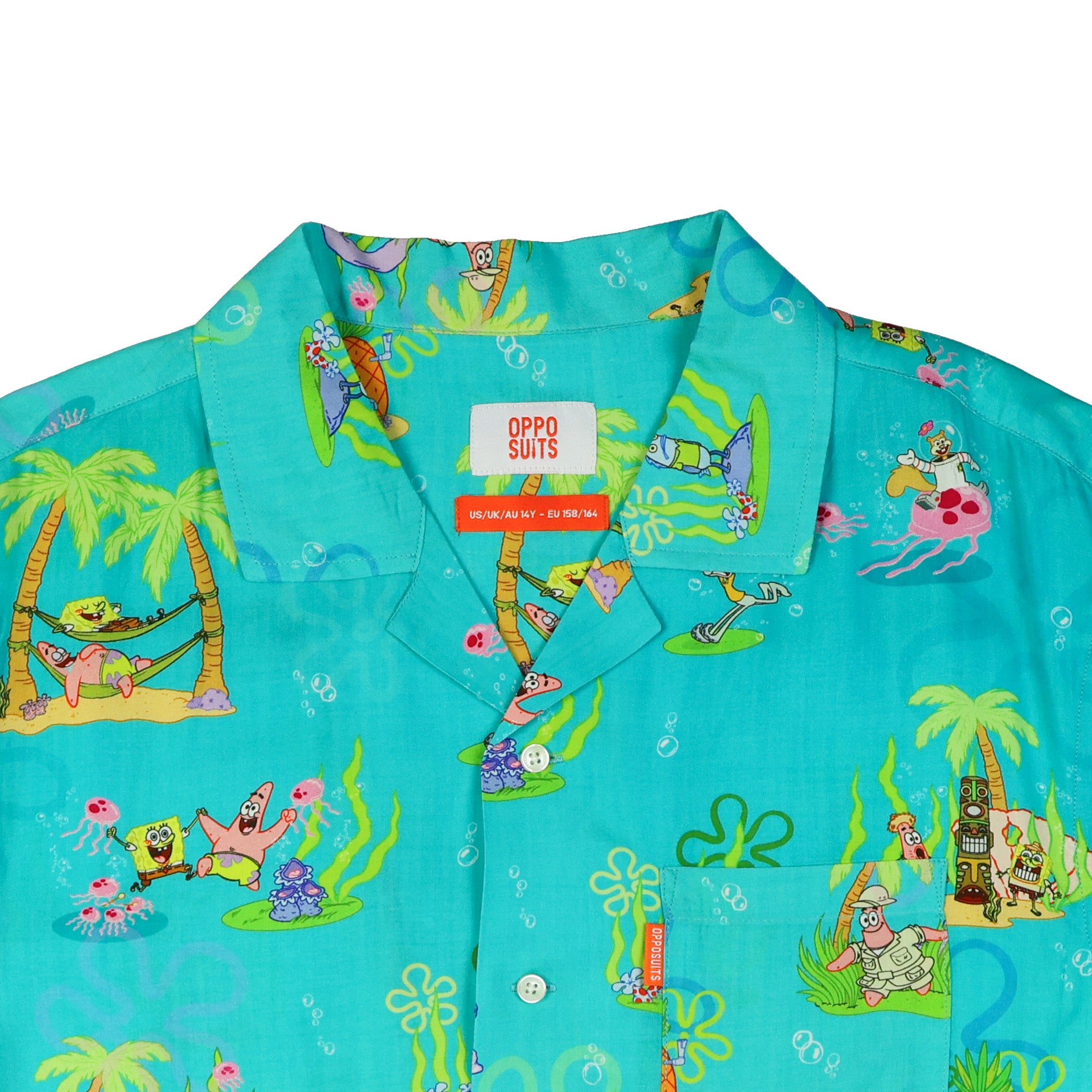SpongeBob SquarePants Hawaiian Shirt Chill'n Boy's Woven Button Up Top