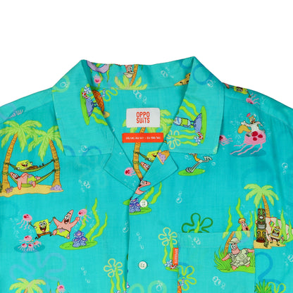 SpongeBob SquarePants Hawaiian Shirt Chill'n Boy's Woven Button Up Top