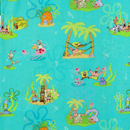 SpongeBob SquarePants Hawaiian Shirt Chill'n Boy's Woven Button Up Top