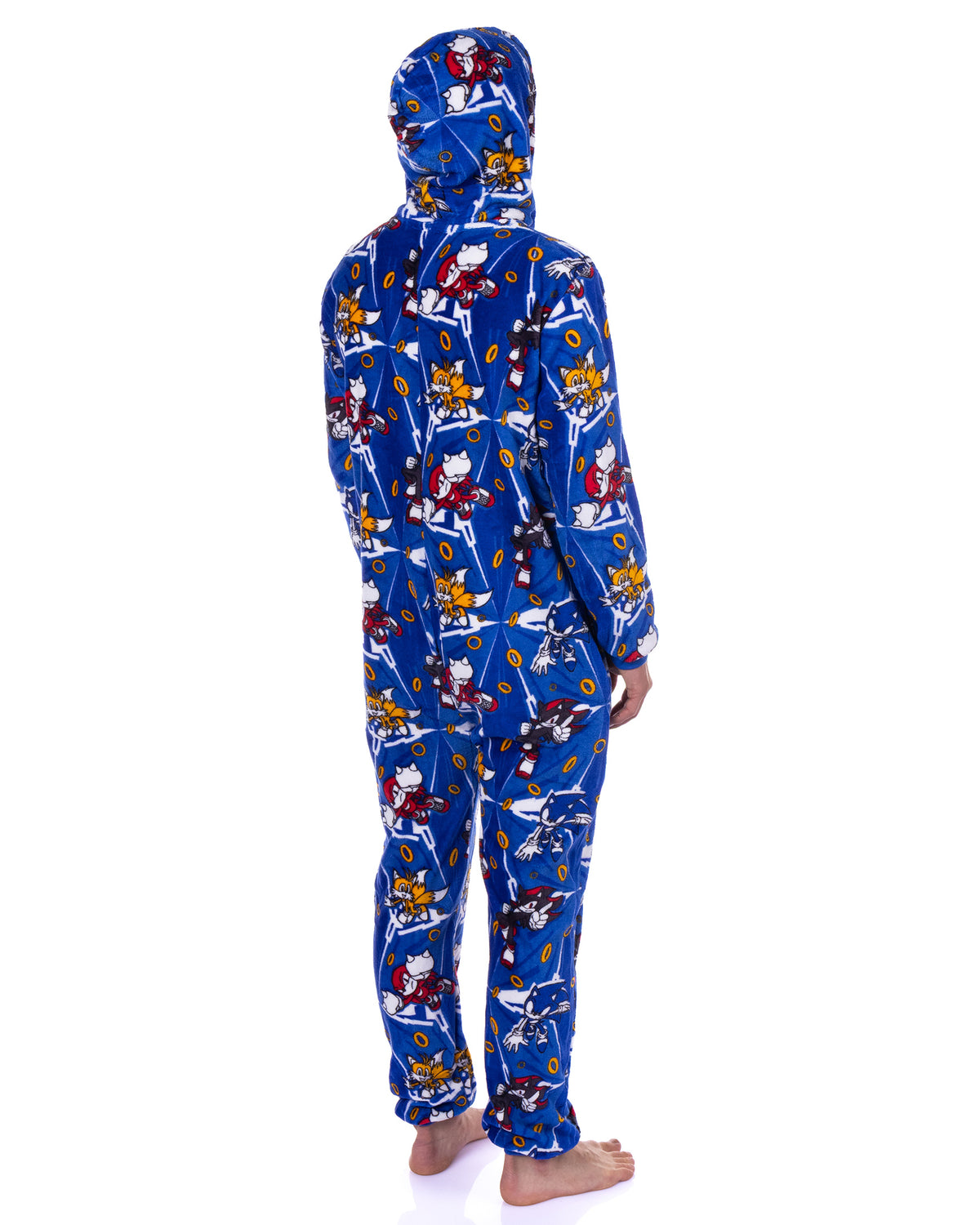 Sonic The Hedgehog Union Suit Character Design Adult Zip-Up Pajamas