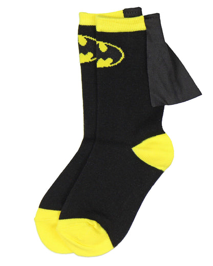 DC Comics Superhero Batman Superman The Flash Youth Boys Caped Crew Socks