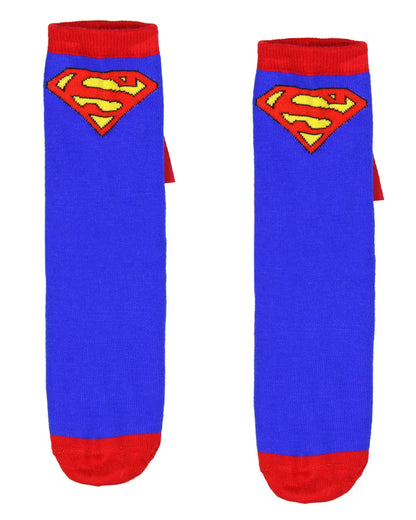 DC Comics Superhero Batman Superman The Flash Youth Boys Caped Crew Socks
