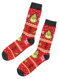 Dr Seuss The Grinch Adult Ugly Sweater Holiday Crew Socks 1 Pair Sock Size 10-13