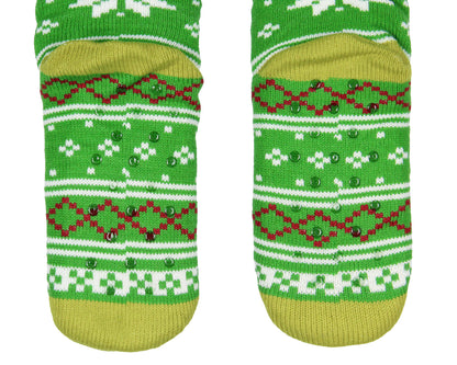 Dr. Seuss The Grinch Women's Grinch Fair Isle Knit Fleece Lined Crew Socks